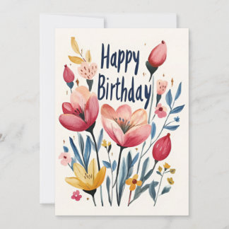 Invitation Fête d'anniversaire florale illustrée