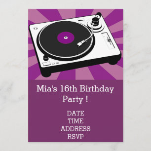 Invitation Fête d'anniversaire fraîche géniale d'adolescentes