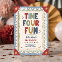 Fête d'anniversaire garcon 4 ans Time Four Fun Fan