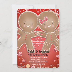 Invitation Fête d'anniversaire garçon et fille au pain d'épic