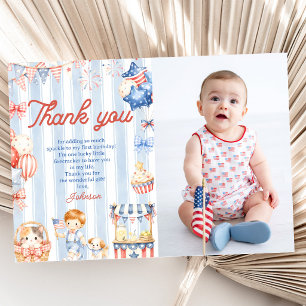 Invitation Fête d'anniversaire garçon rayures américaines