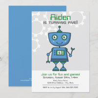 Fête d'anniversaire garçon robot bleu