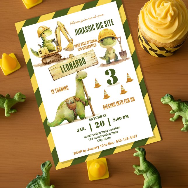 Invitation Fête d'anniversaire garçon Zone de Construction Ju (Créateur téléchargé)
