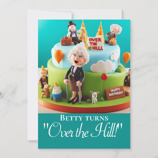 INVITATION FÊTE D'ANNIVERSAIRE GÂTEAU ADORABLE POUR LES 40 AN (Dos)