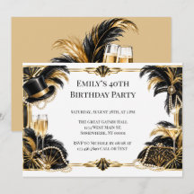 Fête d'anniversaire Gatsby 1920 noir et or
