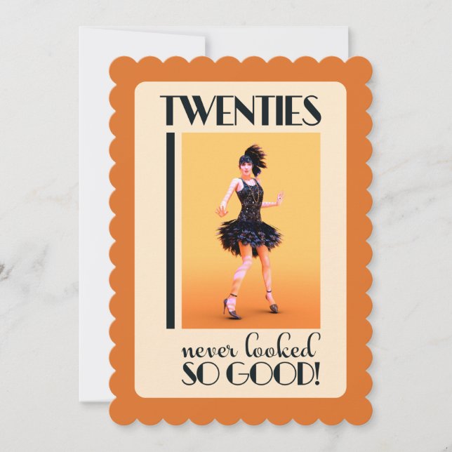 Invitation Fête d'anniversaire Gatsby 20 ans  (Devant)