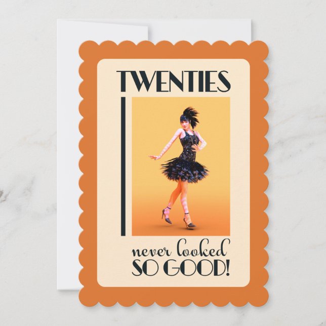 Invitation Fête d'anniversaire Gatsby 20 ans  (Devant)