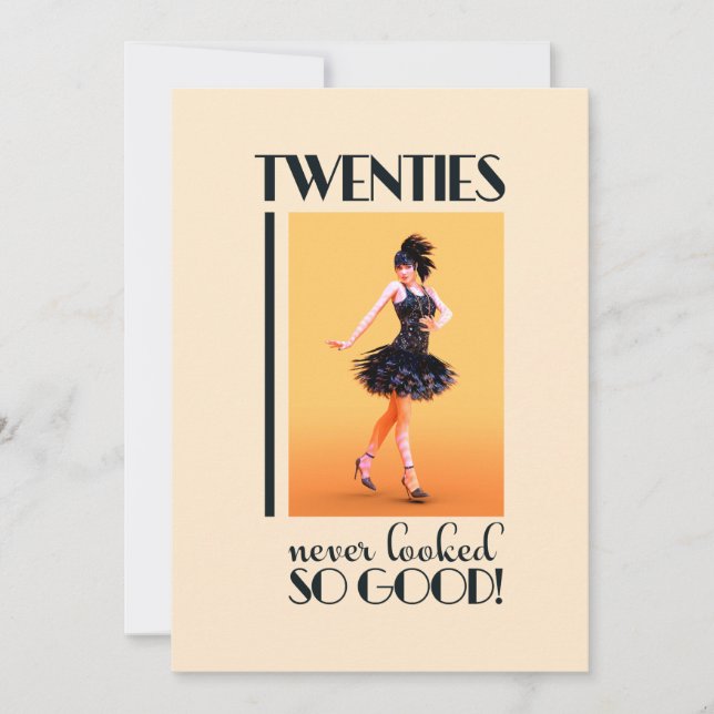 Invitation Fête d'anniversaire Gatsby 20 ans  (Devant)