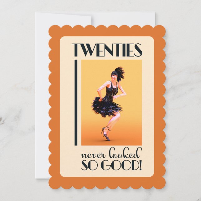 Invitation Fête d'anniversaire Gatsby 20 ans  (Devant)