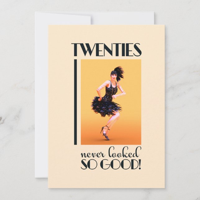 Invitation Fête d'anniversaire Gatsby 20 ans  (Devant)