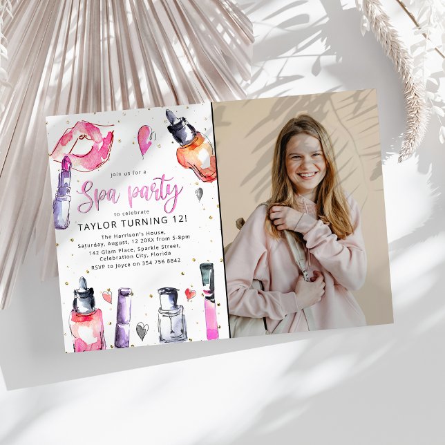 Invitation fête d'anniversaire girly Spa (Créateur téléchargé)