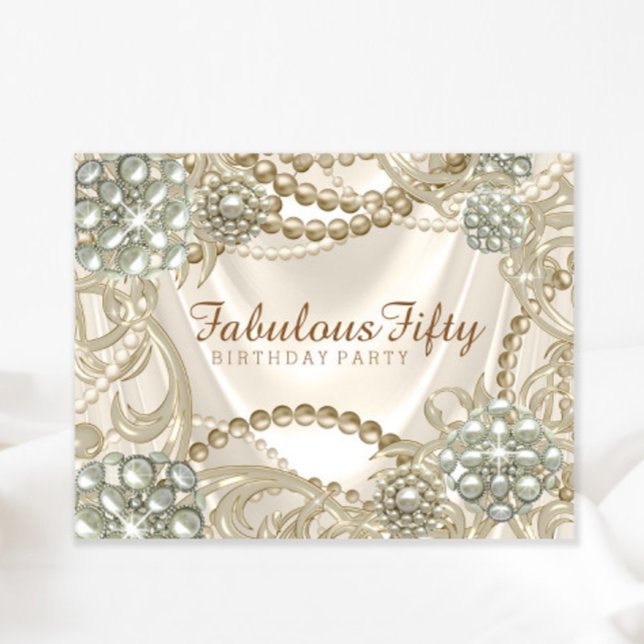 Invitation Fête d'anniversaire Glam Pearl (You can change the text as needed for your event on this elegant any occasion invitation.)