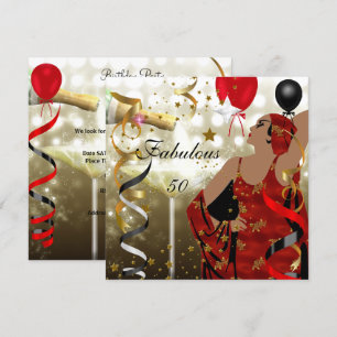Invitation Fête d'anniversaire glamour Lady Fabulous 50 Fifty