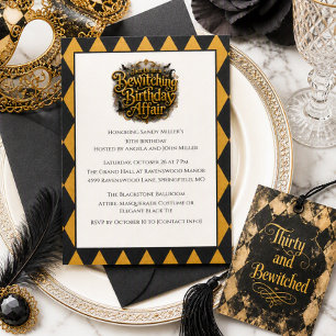 Invitation Fête d'anniversaire gothique et ensorcelante sous