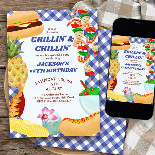Invitation Fête d'anniversaire Grillin and Chillin BBQ