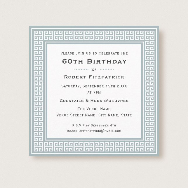 Invitation Fête d'anniversaire grise classique à tout âge ave (Créateur téléchargé)