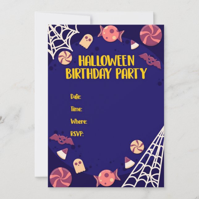 Invitation fête d'anniversaire Halloween (Devant)