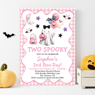 Invitation Fête d'anniversaire Halloween de deux ans pour fil