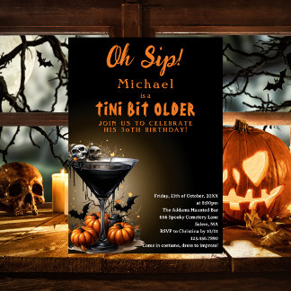 Invitation Fête d'anniversaire Halloween drôle un tout petit