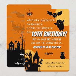 Invitation Fête d'anniversaire Halloween effrayante