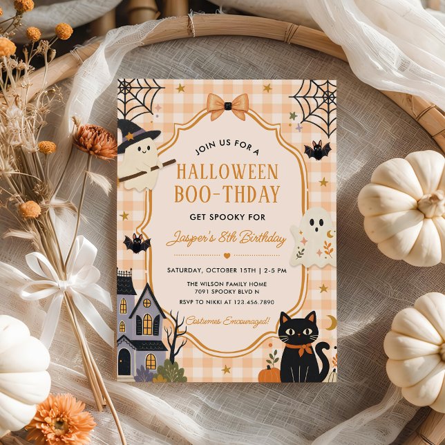 Invitation Fête d'anniversaire Halloween mignonne et fantasti (Créateur téléchargé)