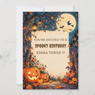 Invitation Fête d'anniversaire Halloween personnalisée et eff