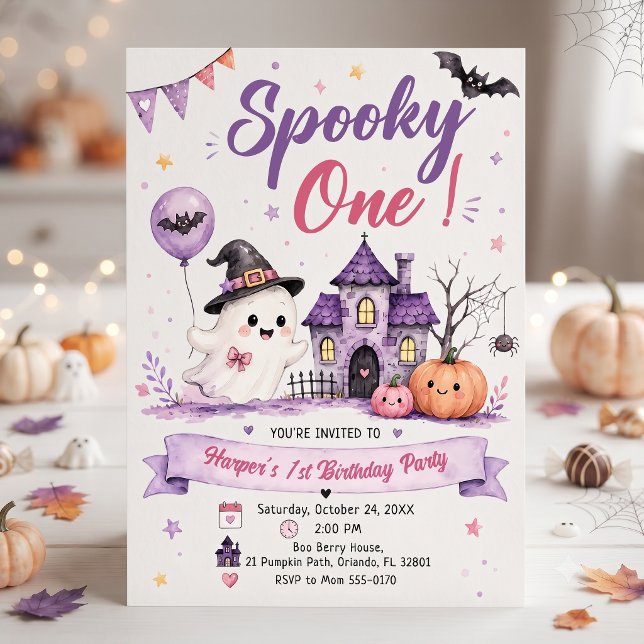 Invitation Fête d'anniversaire Halloween Spooky One (Créateur téléchargé)
