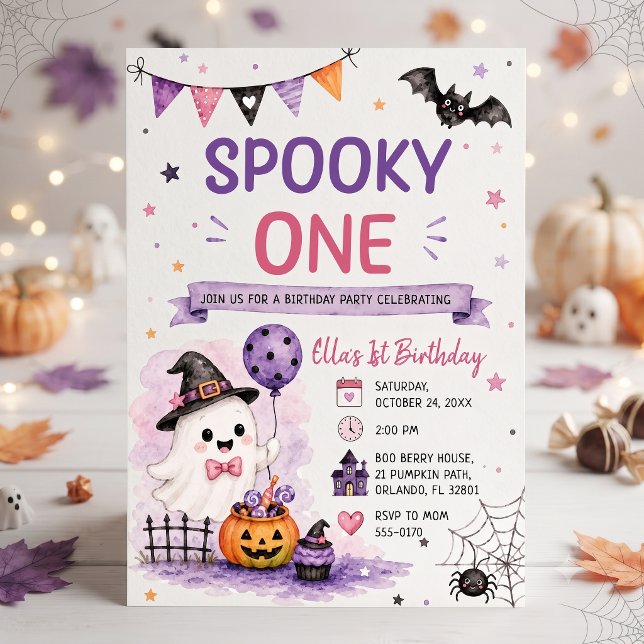 Invitation Fête d'anniversaire Halloween Spooky One (Créateur téléchargé)