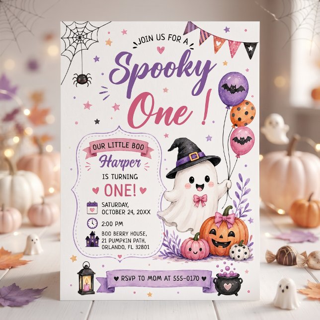 Invitation Fête d'anniversaire Halloween Spooky One (Créateur téléchargé)