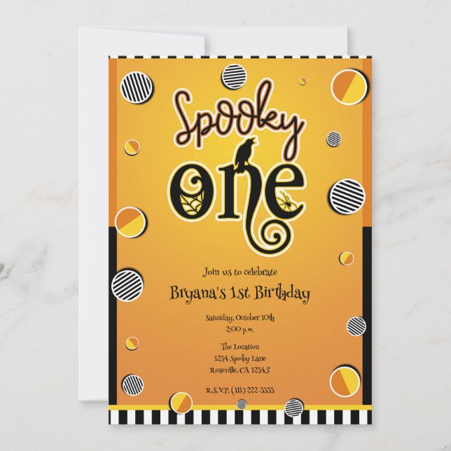 Invitation Fête d'anniversaire Halloween UN 1 points effrayan (Devant)