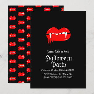 Invitation Fête d'anniversaire Halloween Vampire Lèvres ensan