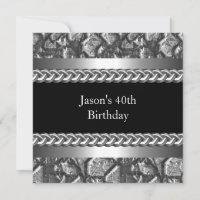 Fête d'anniversaire homme métal chrome noir argent