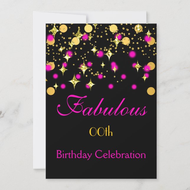 Invitation Fête d'anniversaire Hot Rose Gold Shimmer (Devant)