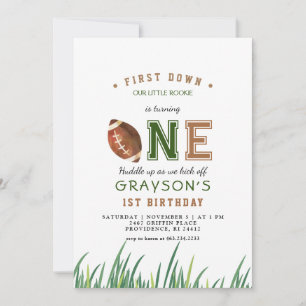 Invitation Fête d'anniversaire Huddle Up Football 1 an