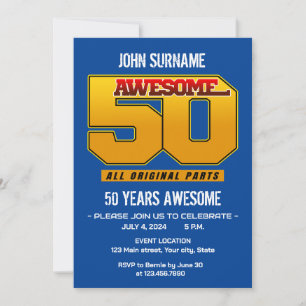 Invitation Fête d'anniversaire incroyable 50 ans Toutes les p