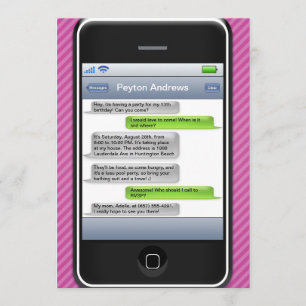 Invitation Fête d'anniversaire iParty téléphone intelligent
