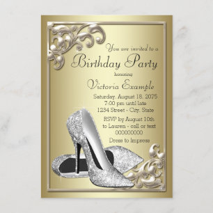 Invitation Fête d'anniversaire Ivoire et Or