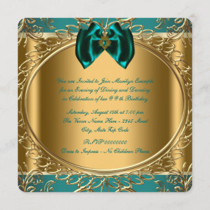 Invitation Fête d'anniversaire Jade et Or