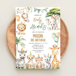 Invitation Fête d'anniversaire Jungle Safari pour tous les fê