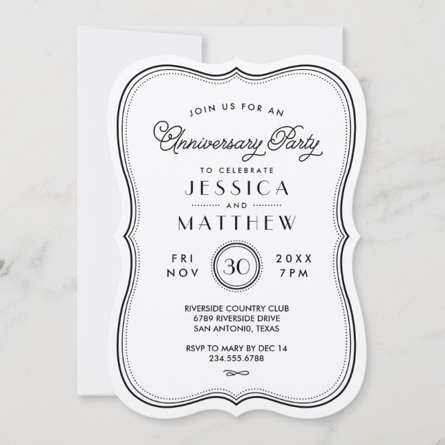 Invitation Fête d'anniversaire Kraft Art déco vintage (Devant)