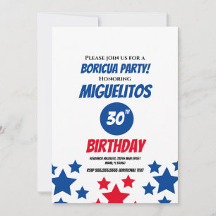 Invitation Fête d'anniversaire latino-hispanique portoricaine