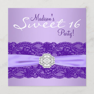 Invitation Fête d'anniversaire lavande violet