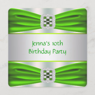 Invitation Fête d'anniversaire Lime Green