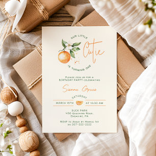 Invitation Fête d'anniversaire Little Cutie Orange Citrus