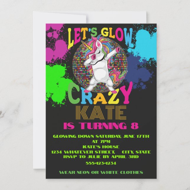Invitation Fête d'anniversaire ludique personnalisée (Devant)