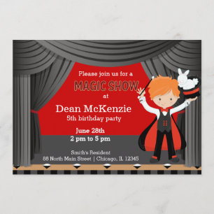 Invitation Fête d'anniversaire Magic Show