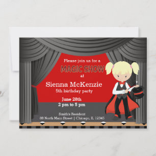 Invitation Fête d'anniversaire Magic Show