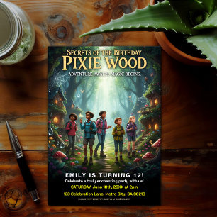 Invitation Fête d'anniversaire magique de Pixie Wood