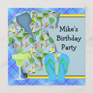 Invitation Fête d'anniversaire Mans BBQ Margarita