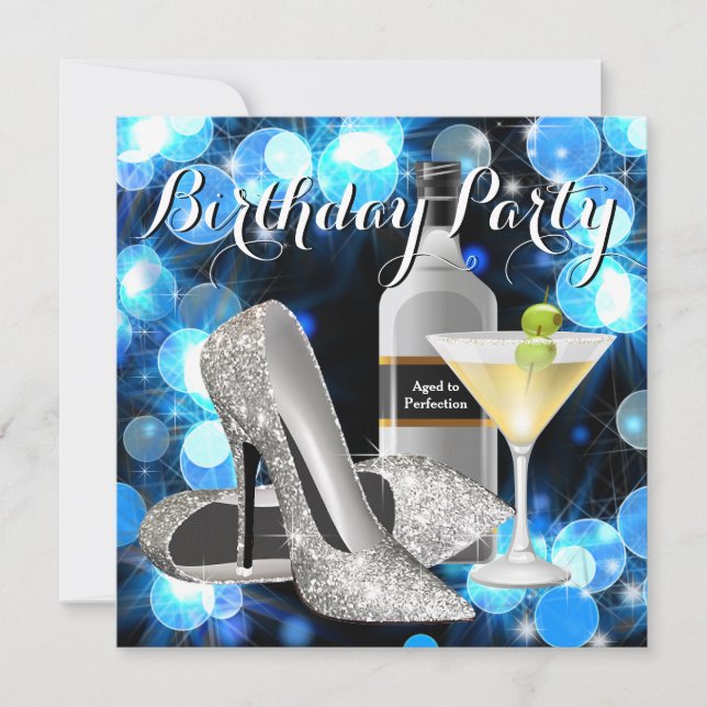 Invitation Fête d'anniversaire Martini pour femme (Devant)